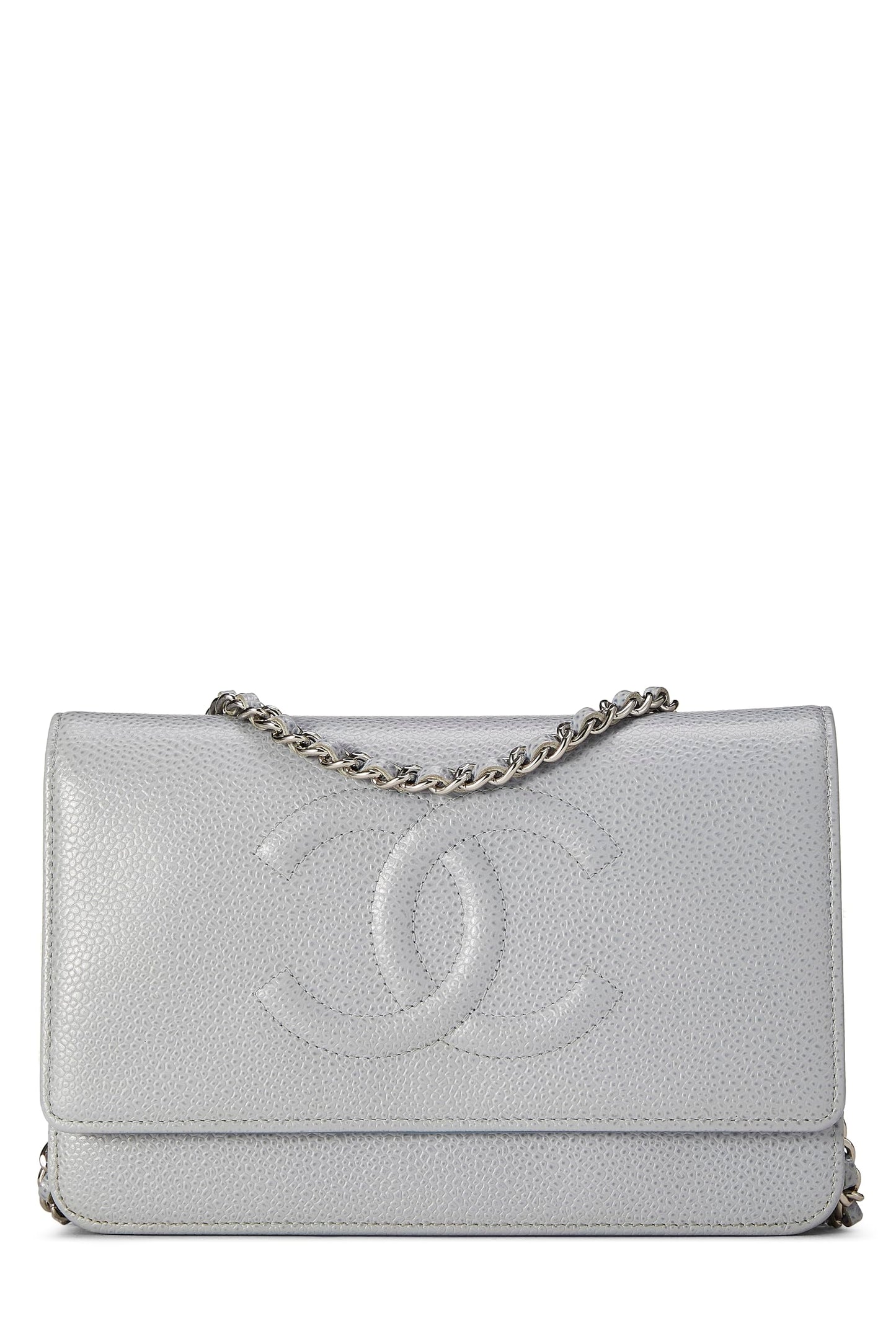 Chanel, Pre-Loved Blue Caviar Timeless Wallet on Chain (WOC), Blue