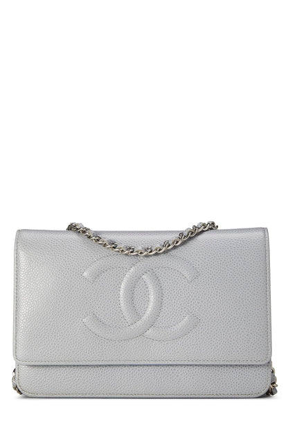 Chanel, Pre-Loved Blue Caviar Timeless Wallet on Chain (WOC), Blue