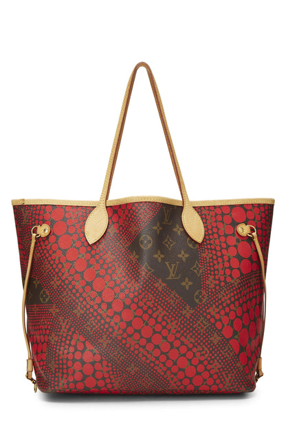 Louis Vuitton, Pre-Loved Yayoi Kusama x Louis Vuitton Red Infinity Dots Monogram Canvas Neverfull MM, Red