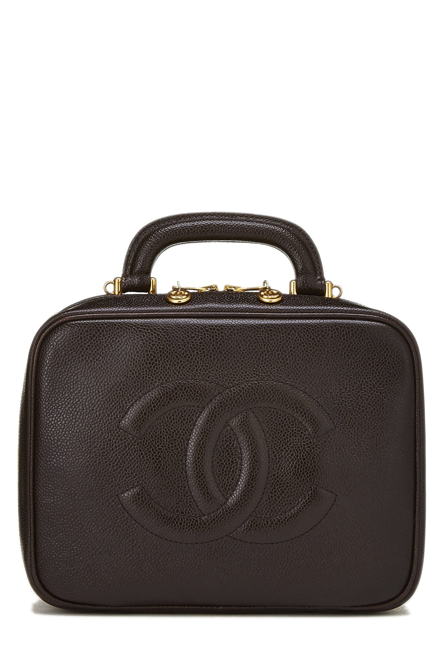 Chanel, Pre-Loved Brown Caviar Lunch Box Vanity, Brown