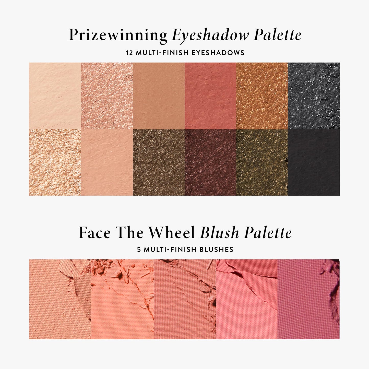 LAURA GELLER NEW YORK Wheel fo Fortune Eye and Cheek Palette Kit - Prizewinnig Eyes Eyeshadow Palette + Face the Day Blush Palette + Dual-Ended Brush