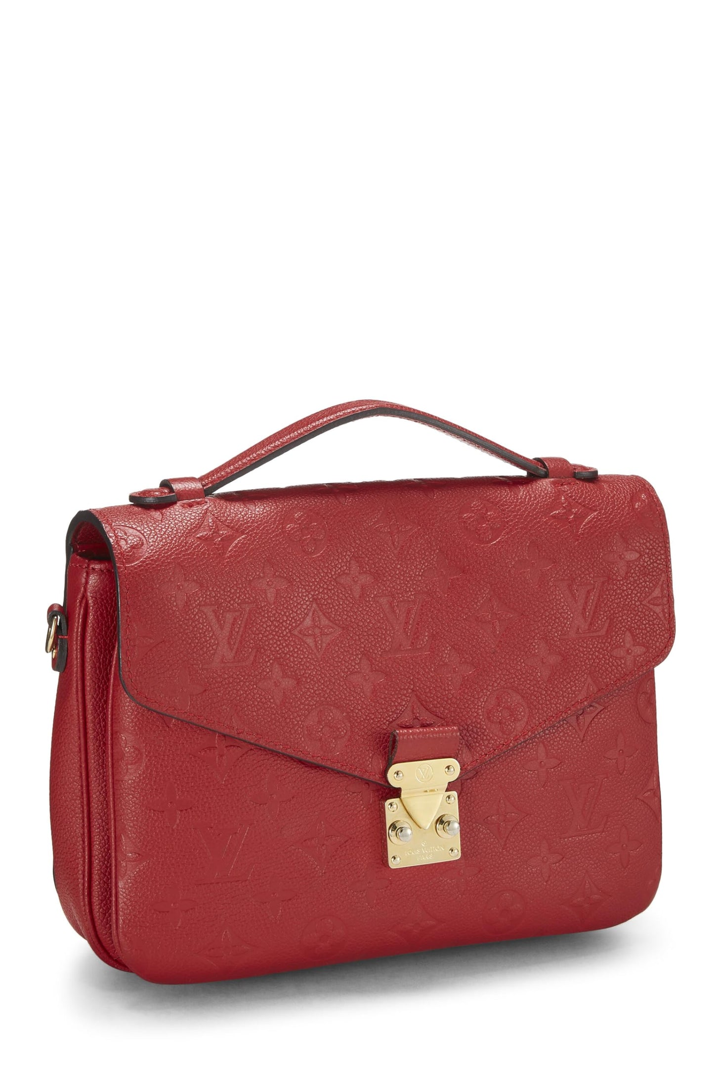 Louis Vuitton, Pre-Loved Red Monogram Empreinte Pochette Metis, Red