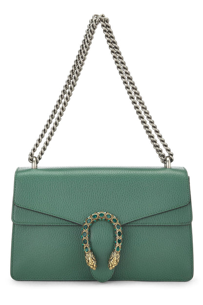 Gucci, Pre-Loved Green Leather Dionysus Shoulder Bag Small, Green