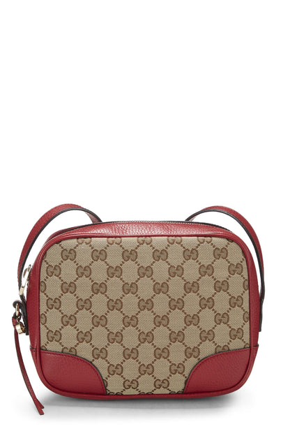 Gucci, Pre-Loved Red Original GG Canvas Bree Crossbody, Red