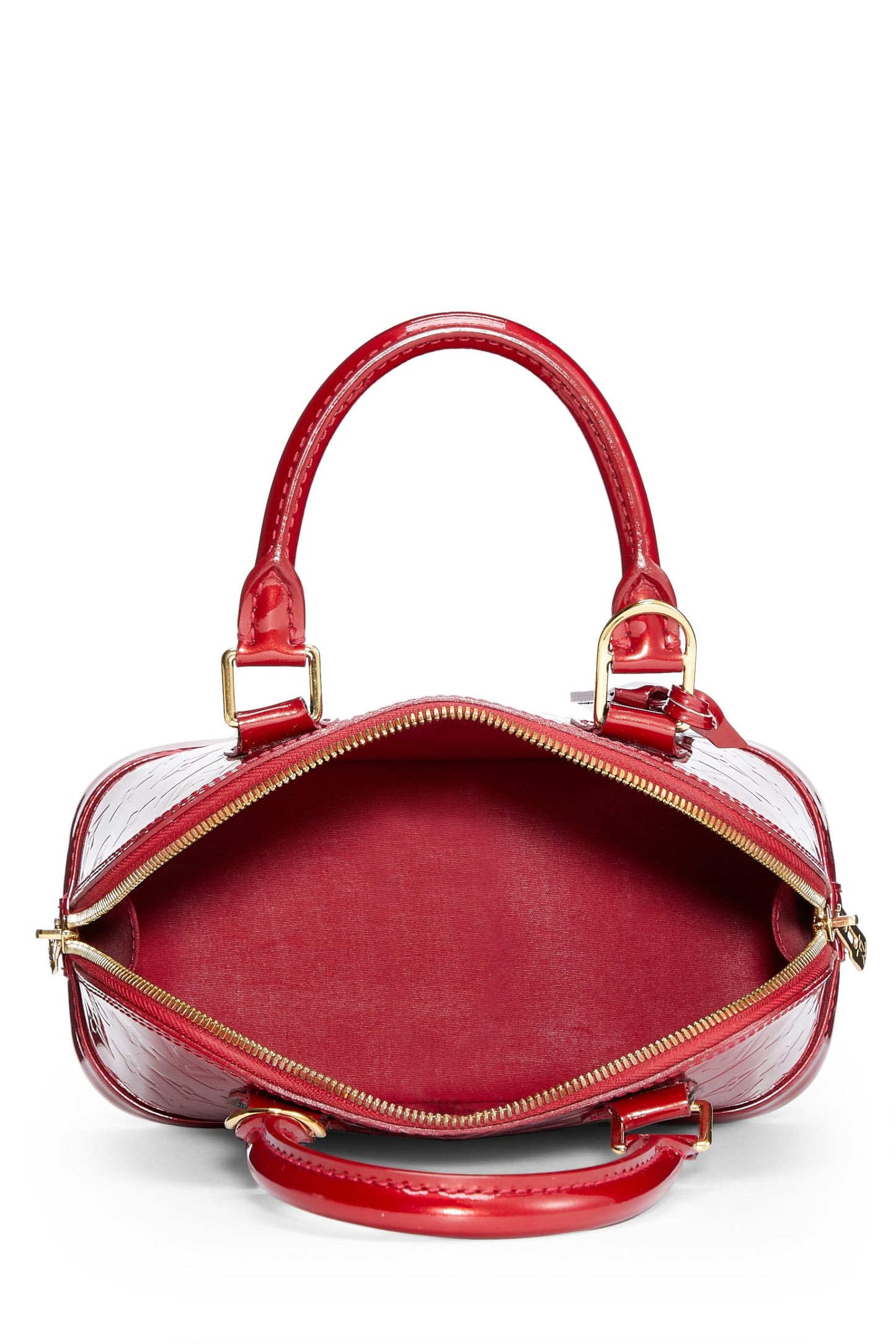 Louis Vuitton, Pre-Loved Cerise Monogram Vernis Alma BB, Rojo