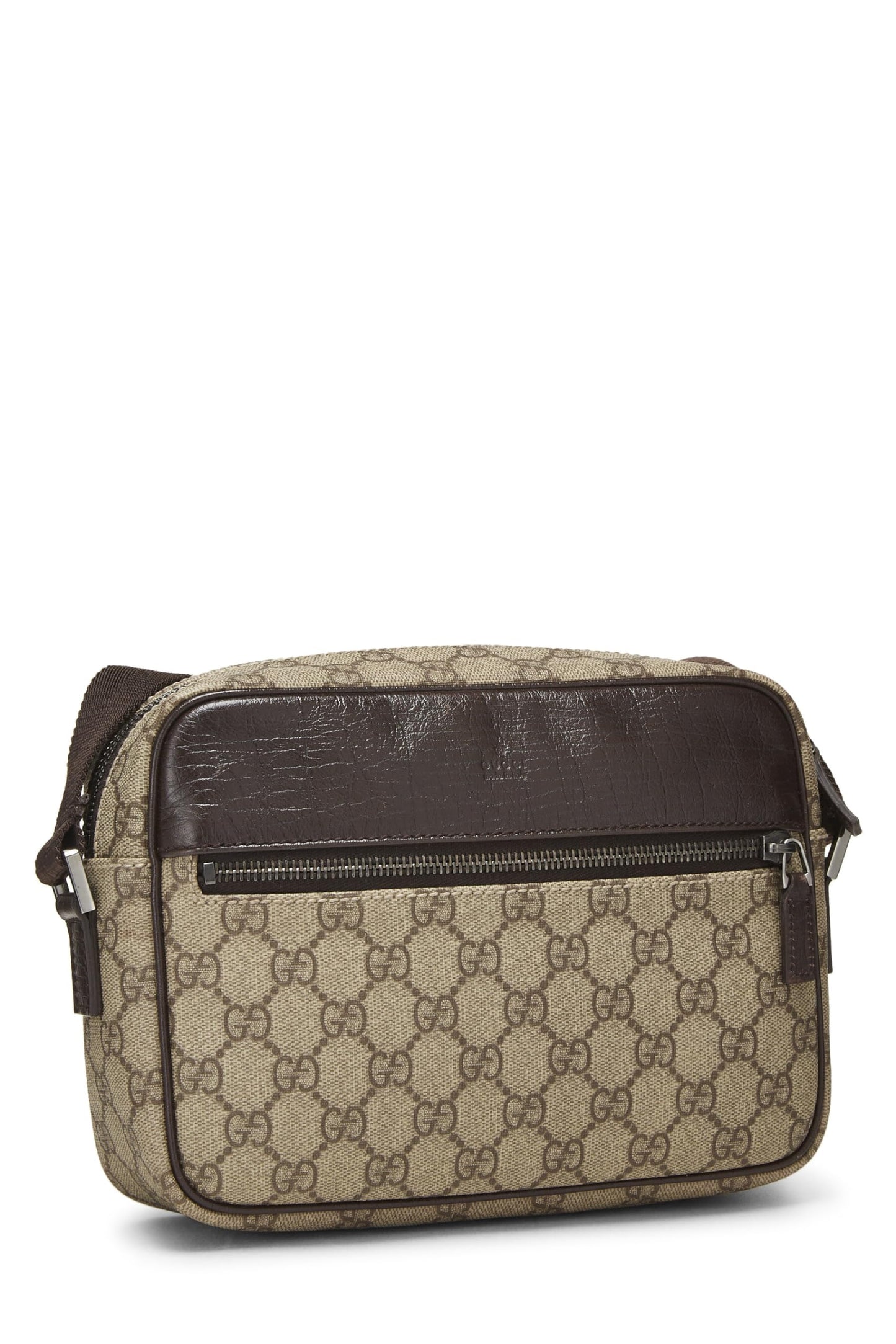 Gucci, sac photo en toile GG Supreme d'origine d'occasion, marron