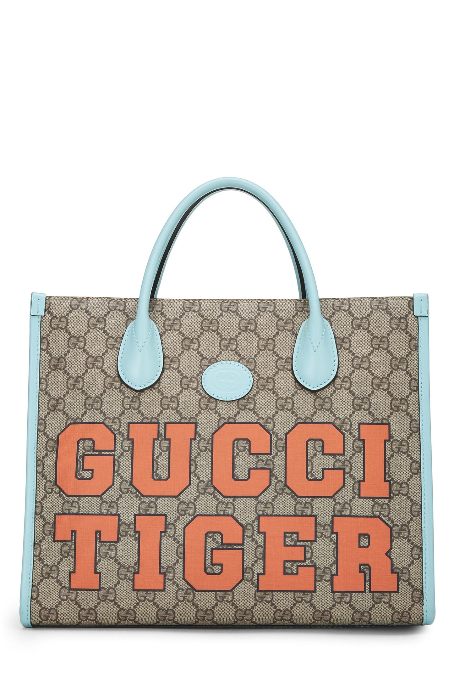 Gucci, Bolso tote GG Tigers entrelazado de lona azul GG Supreme Pre-Loved, Azul