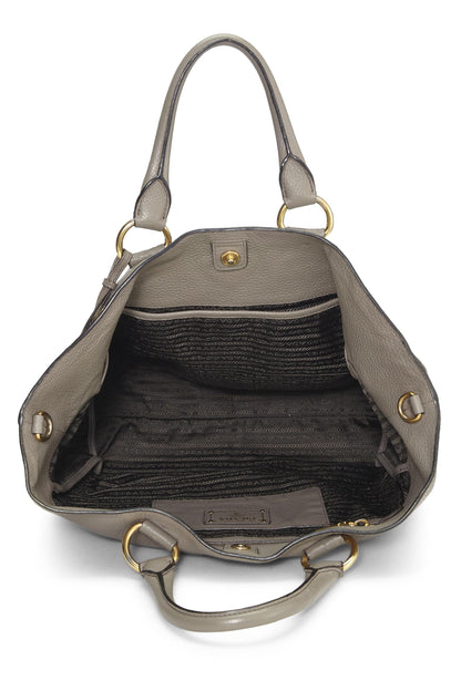 Prada, Bolso shopping gris Vitello Daino pre-Loved, Gris