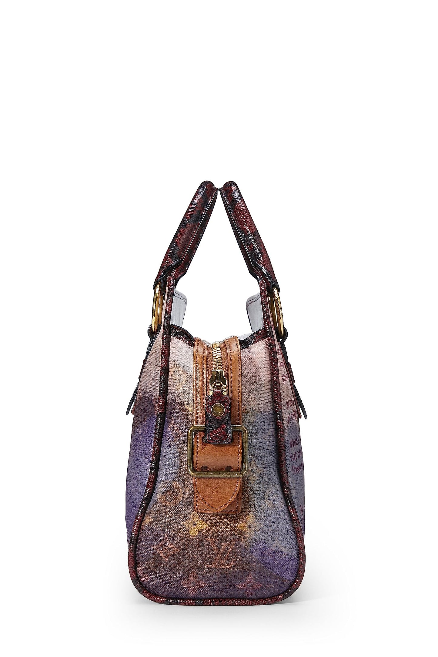 Louis Vuitton, Pre-Loved Richard Prince x Louis Vuitton Purple Monogram Graduate Jokes Bag, Multi