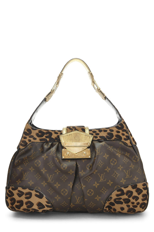 Louis Vuitton, Boley de leopardo con monograma marrón Pre-Loved, Marrón