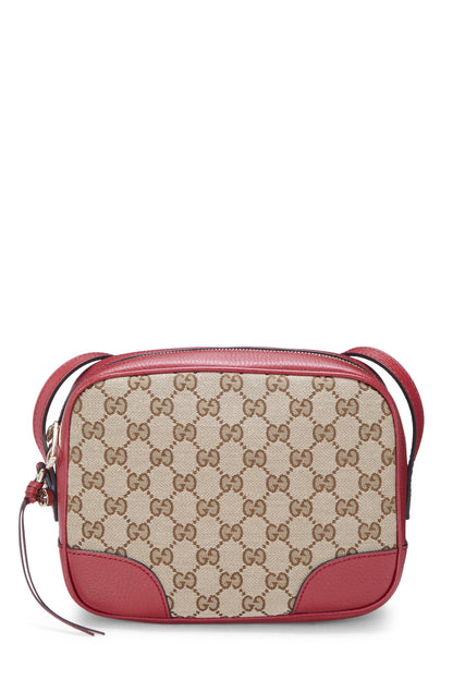 Gucci, Pre-Loved Red Original GG Canvas Bree Crossbody, Red