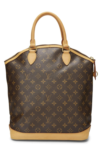 Louis Vuitton, LockIt vertical de lona con monograma Pre-Loved, marrón