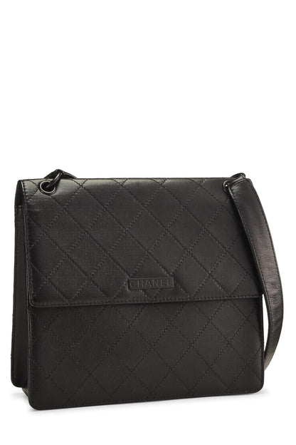 Chanel, sac à bandoulière en cuir d'agneau noir d'occasion, noir