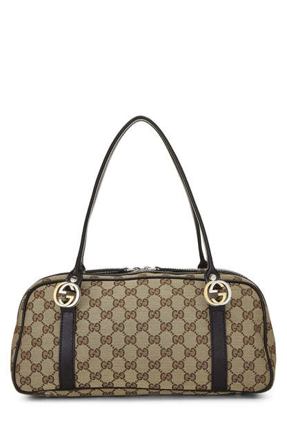 Gucci, sac Boston Twins en toile GG d'origine d'occasion, noir