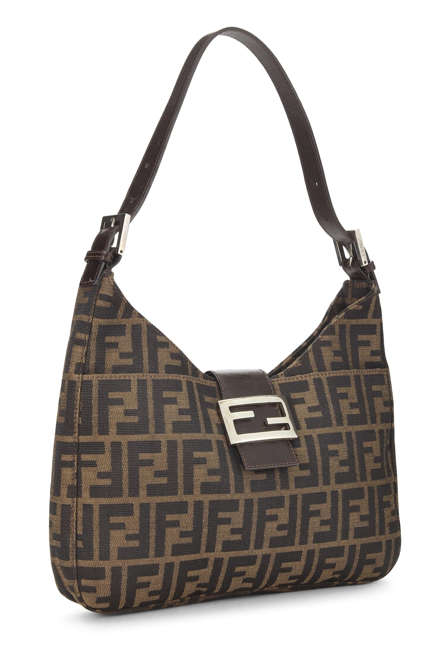 Fendi, Bolso de hombro de lona Zucca marrón Pre-Loved, Marrón