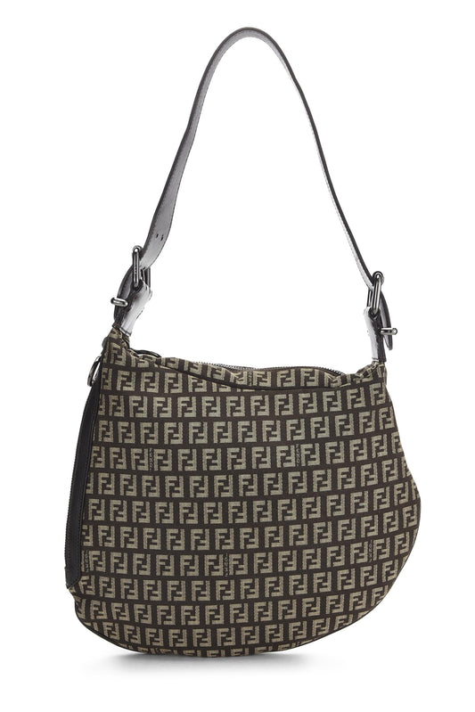 Fendi, sac Oyster en toile marron Zucchino d'occasion, marron