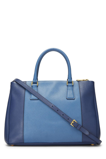 Prada, sac fourre-tout Executive moyen en saffiano bleu d'occasion, bleu