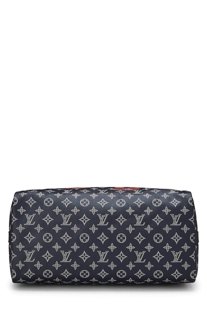 Louis Vuitton, Pre-Loved Monogram Upside Down Ink Speedy Bandouliere 40, Navy