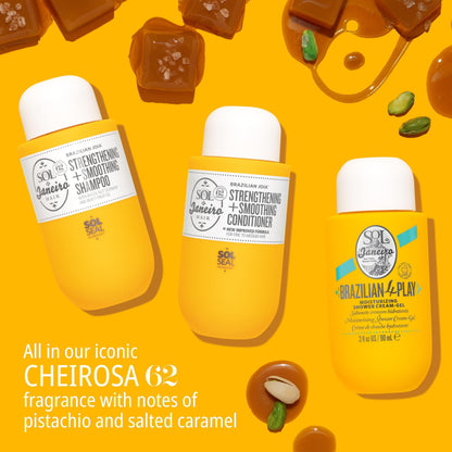 Gel de ducha hidratante Mini 4 Play de SOL DE JANEIRO + champú y acondicionador reparadores de daños Brazilian Joia