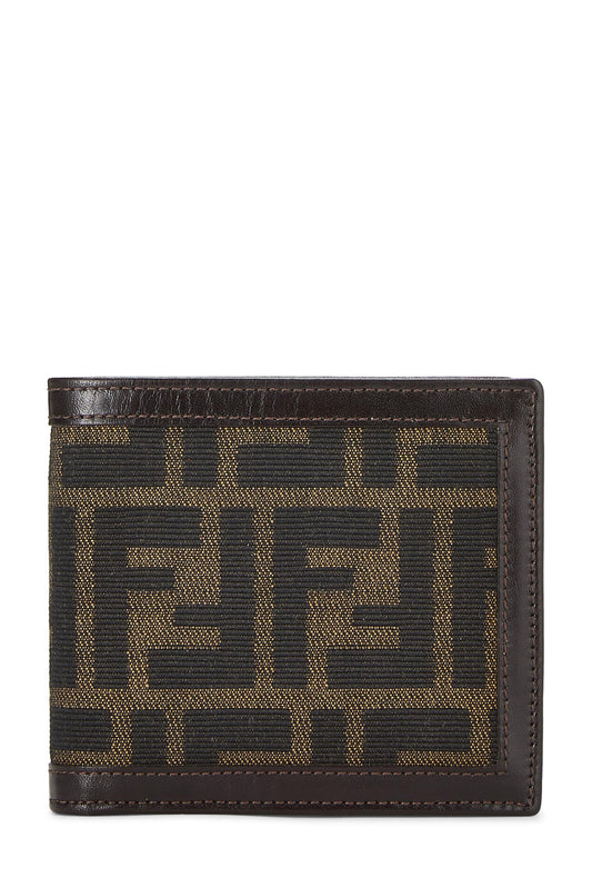 Fendi, portefeuille en toile enduite marron Zucca d'occasion, marron