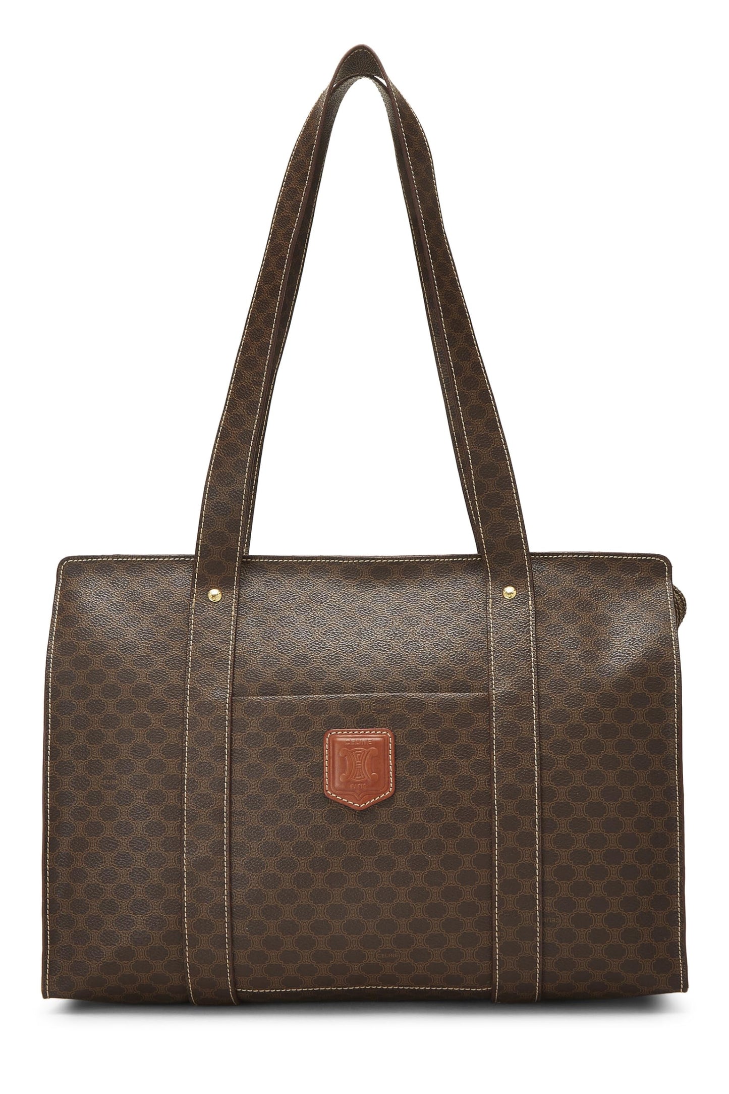 Céline, Pre-Loved Brown Macadam Tote, Brown