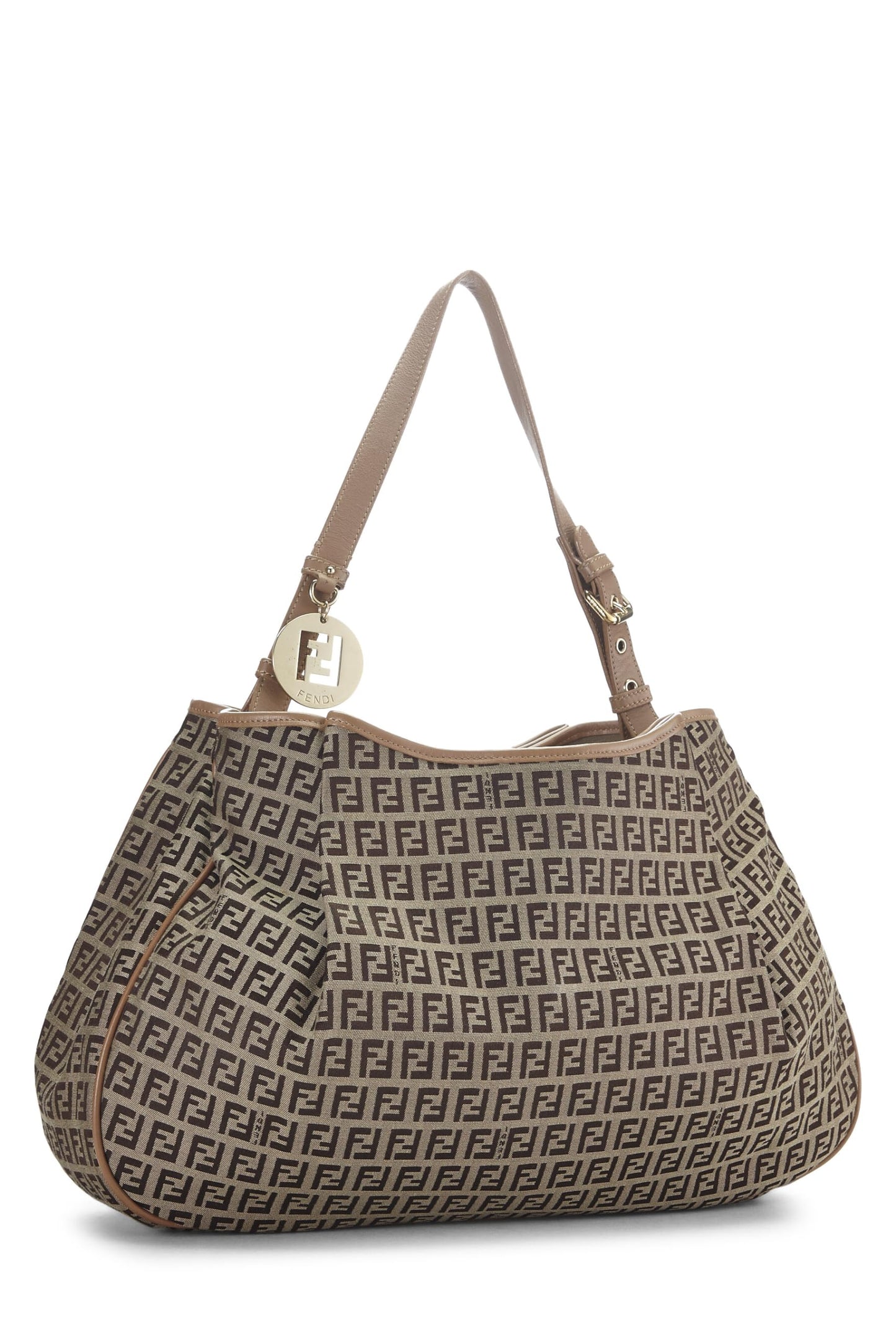 Fendi, sac à bandoulière Zucchino marron d'occasion, grand modèle, marron