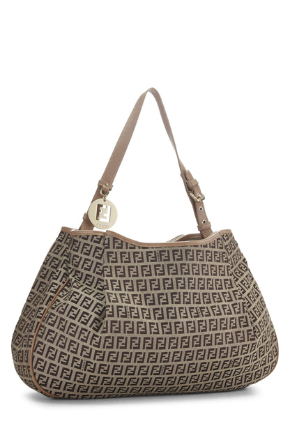 Fendi, sac à bandoulière Zucchino marron d'occasion, grand modèle, marron