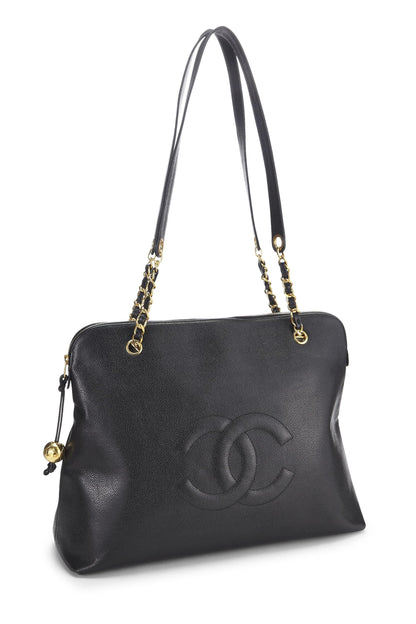 Chanel, Pre-Loved Black Caviar Zip Tote Large, Black