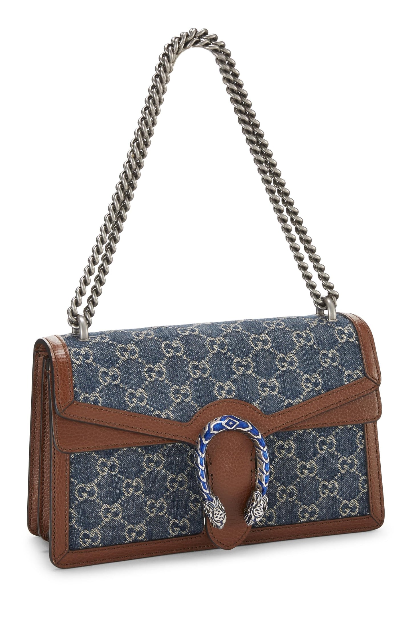 Gucci, sac à bandoulière Dionysus en denim bleu d'occasion, petit modèle, bleu