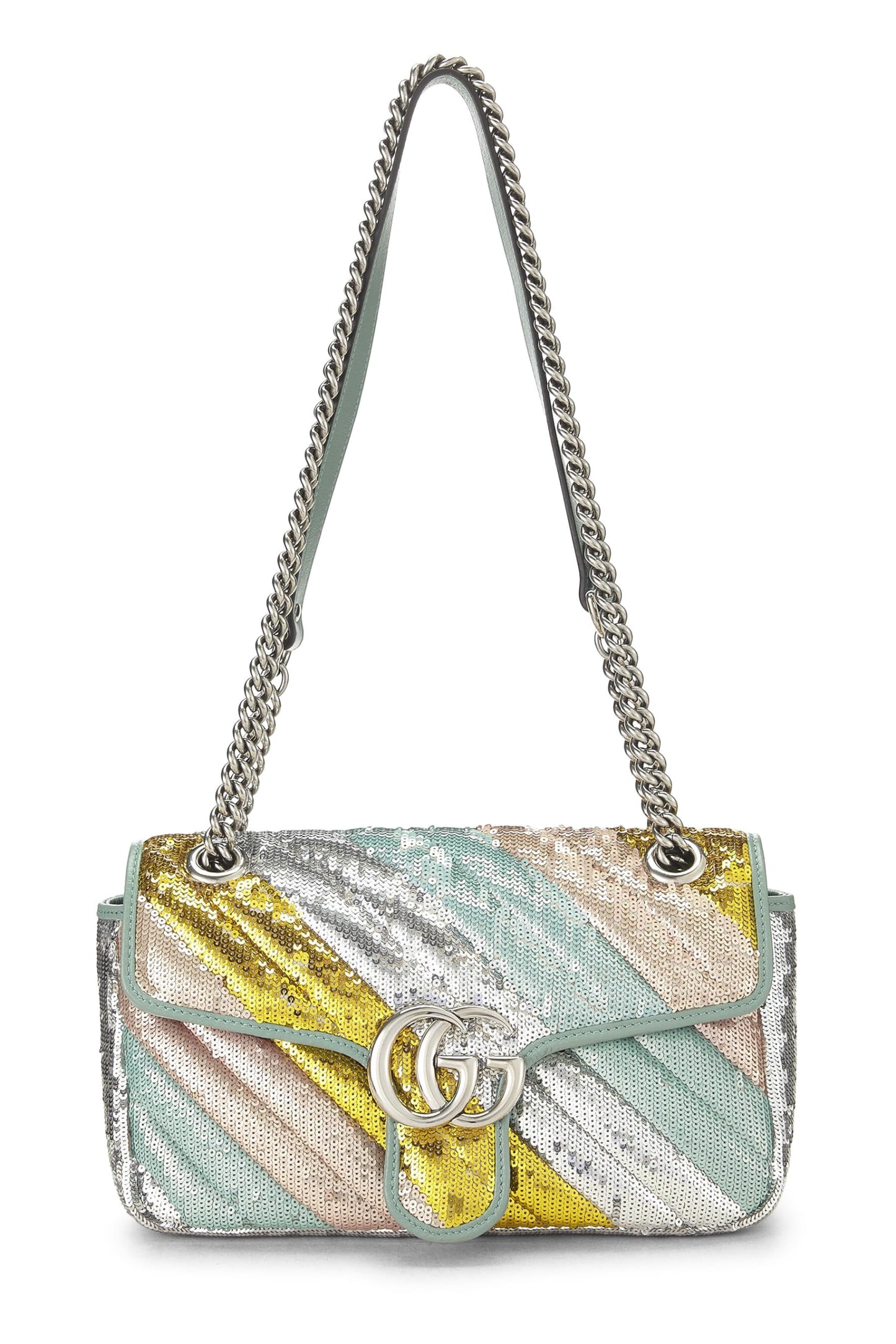 Gucci, Pre-Loved Multicolor Sequin GG Marmont Shoulder Bag Small, Multi