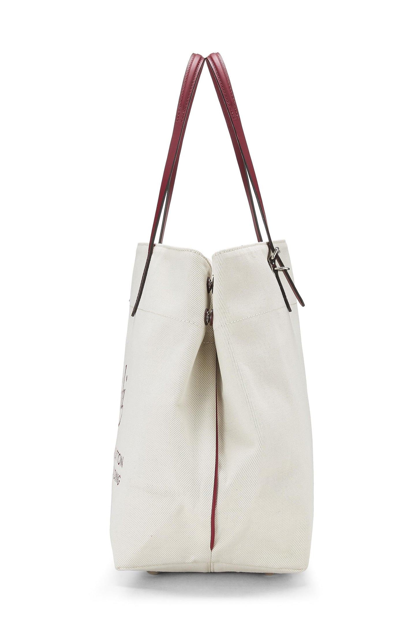 Louis Vuitton, Tote Capri Articles De Voyage Cabas de lona blanca pre-amado GM, Blanco