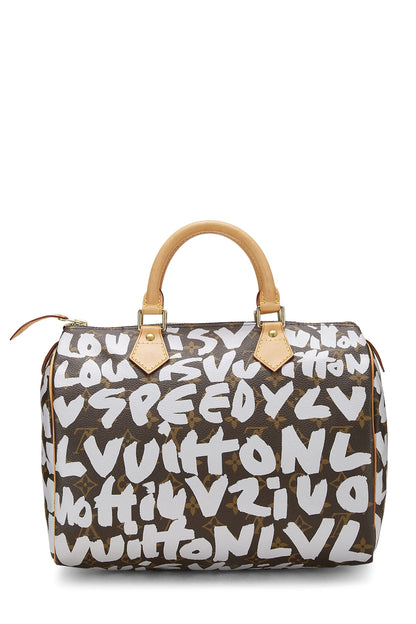 Louis Vuitton, Stephen Sprouse x Louis Vuitton d'occasion, Speedy 30 gris graffiti Monogram, gris