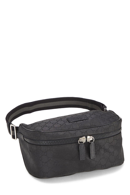 Gucci, pochette de taille GG en nylon noir d'occasion, noir