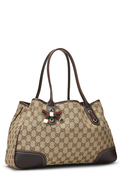 Gucci, sac fourre-tout en toile GG Princy d'origine d'occasion, marron