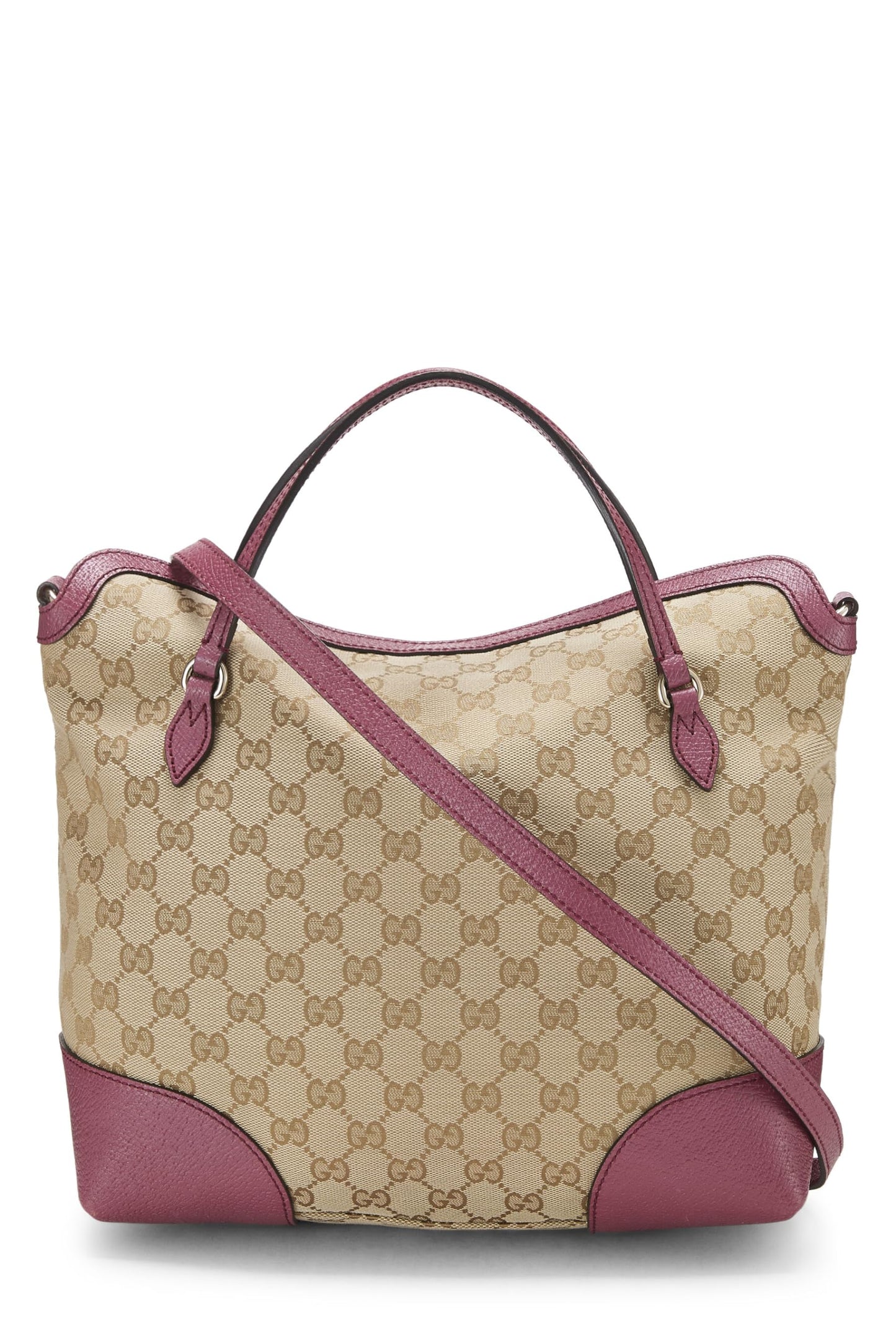 Gucci, Pre-Loved Pink Original GG Canvas Bree Handbag, Pink