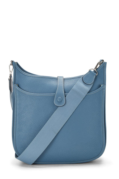 Hermès, Clémence Evelyne III GM Bleu d'occasion, Bleu