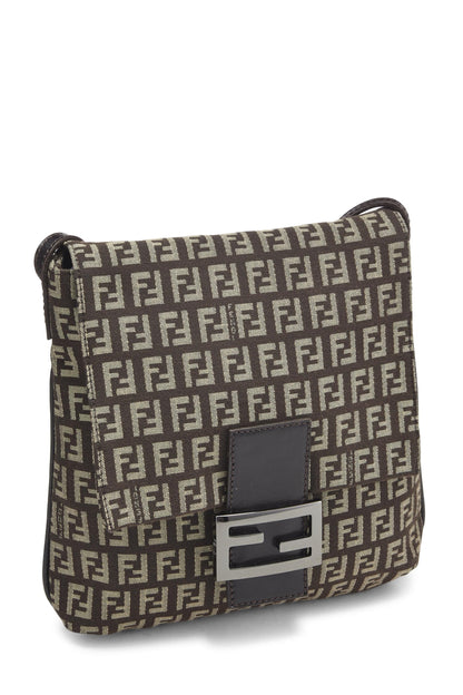 Fendi, sac messager en toile marron Zucchino Small d'occasion, marron