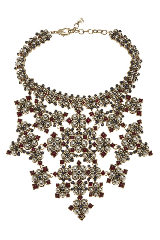 Chanel, Pre-Loved Multicolor Gripoix Statement Necklace, Multi