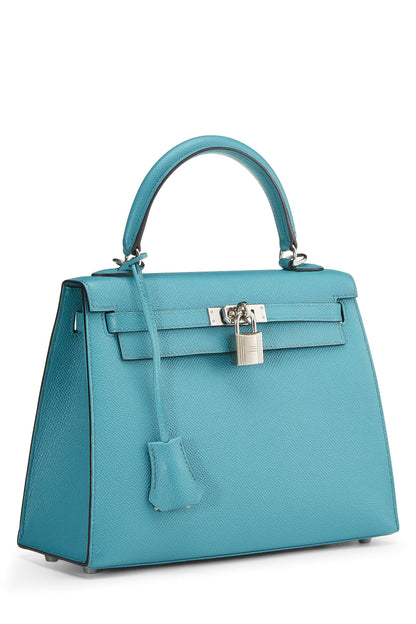 Hermès, Kelly Sellier 25 Epsom Bleu Paon d'occasion, Bleu Paon