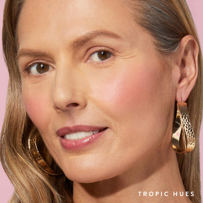 LAURA GELLER NEW YORK Baked Blush-n-Brighten Blush, Tropic Hues + Modern Classic Cream Lipstick, Red Radiance