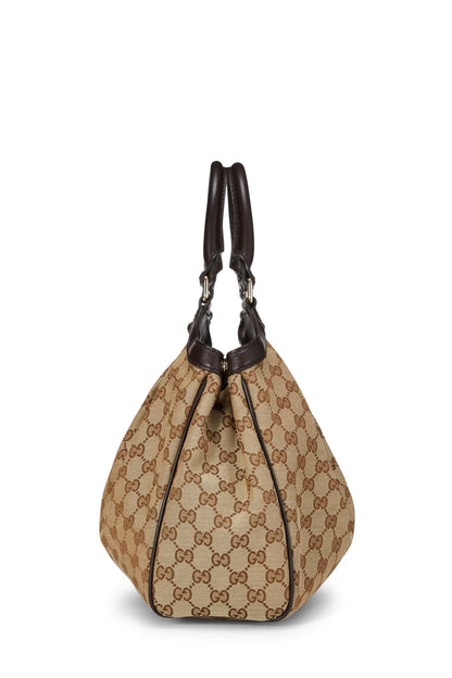 Gucci, Pre-Loved Original GG Canvas Sukey Tote, Brown