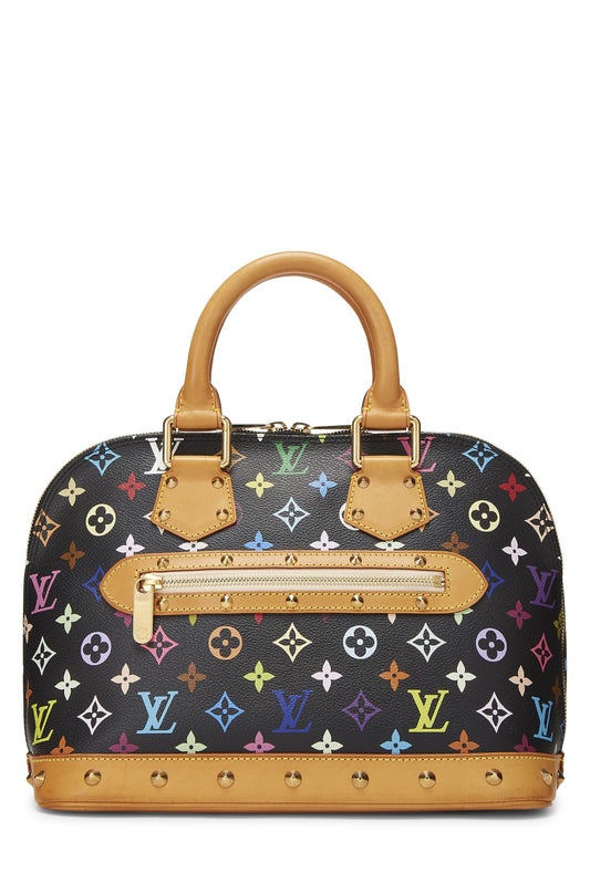 Louis Vuitton, Pre-Loved Takashi Murakami x Louis Vuitton Black Monogram Multicolore Alma PM, Black