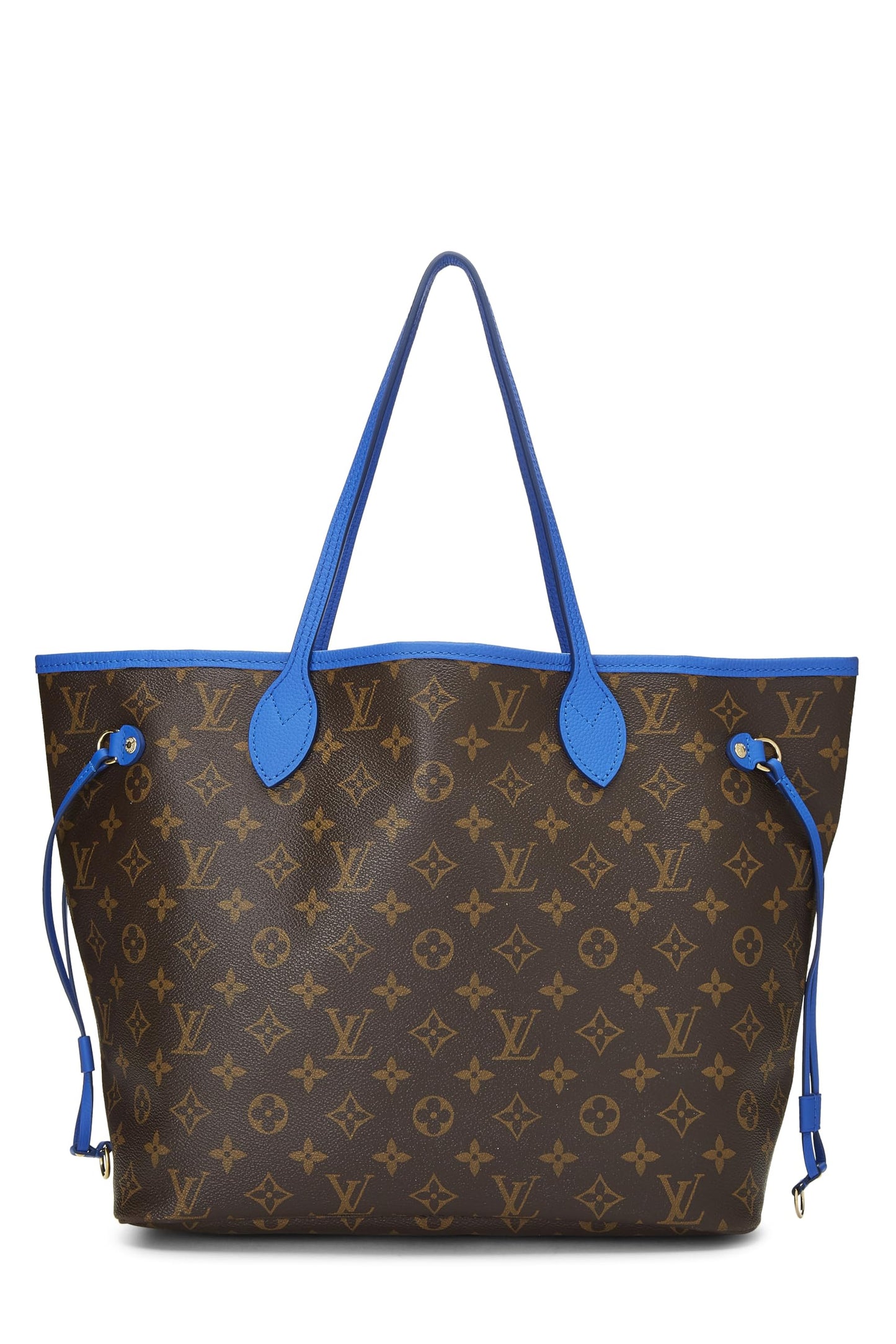 Louis Vuitton, toile monogram bleue d'occasion Ikat Flower Neverfull MM, bleu