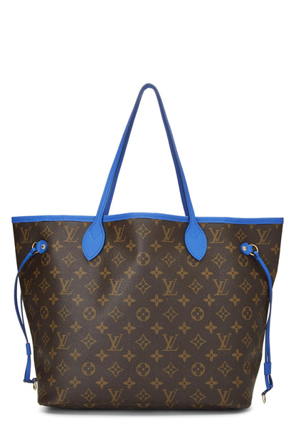 Louis Vuitton, Pre-Loved Lona con monograma azul Flor Ikat Neverfull MM, Azul