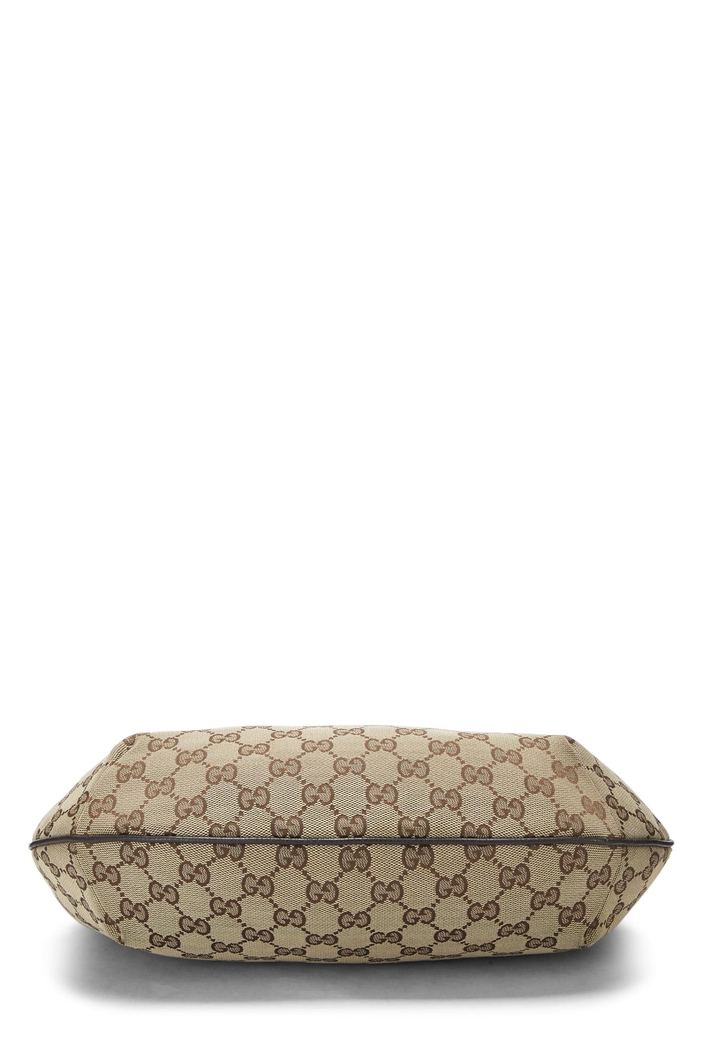 Gucci, sac messager rond en toile GG d'occasion d'origine, marron