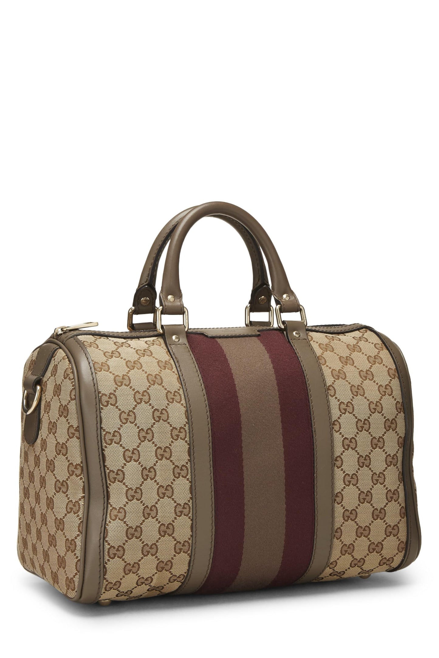 Gucci, Boston Medium en toile GG marron d'occasion d'origine, marron