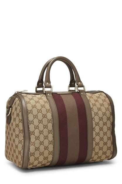 Gucci, Boston Medium en toile GG marron d'occasion d'origine, marron