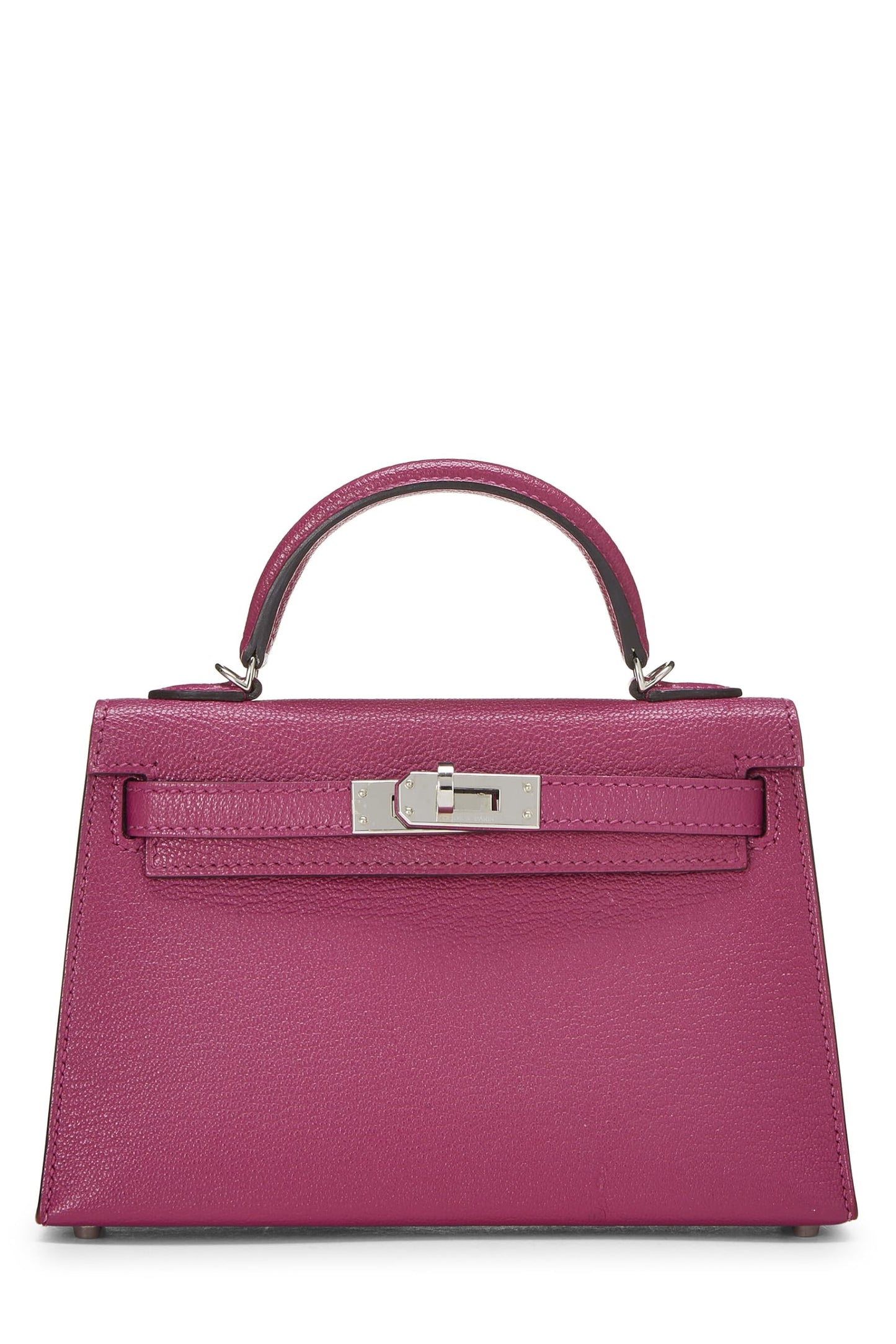 Hermès, Pre-Loved Rose Pourpre Chevre Kelly Sellier 20 Mini, Púrpura