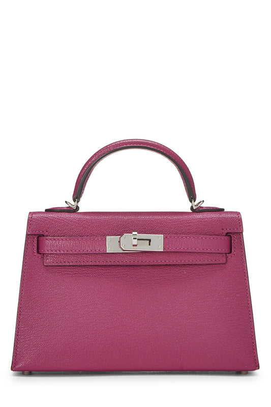 Hermès, Pré-Aimé Rose Pourpre Chevre Kelly Sellier 20 Mini, Violet