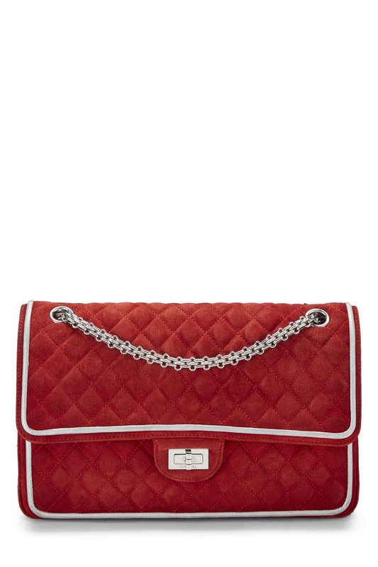 Chanel, Reissue Flap 226 en daim matelassé rouge d'occasion 2.55, rouge